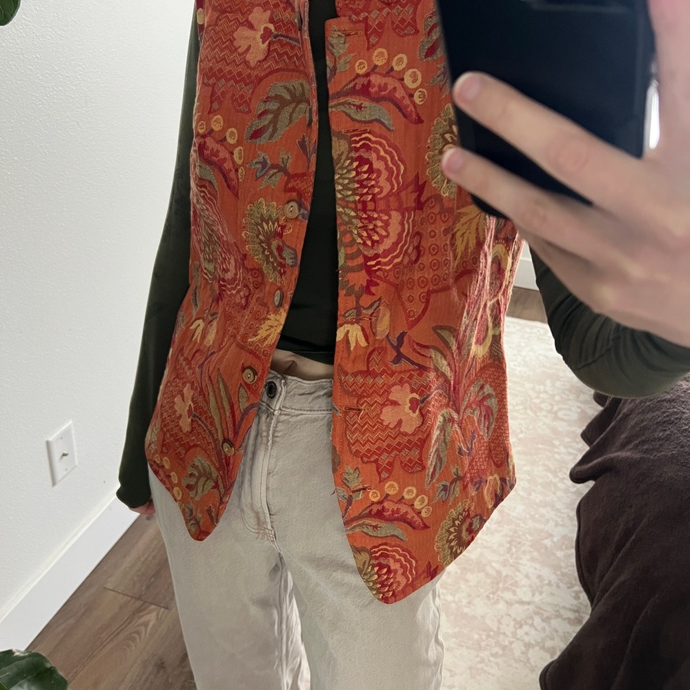 Orange Patterned Vest